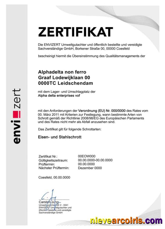 Germany Envizert GmbH zertifikat certificate